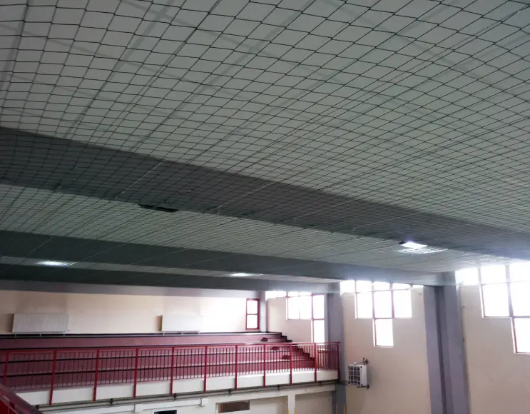 Gym false ceiling protection net