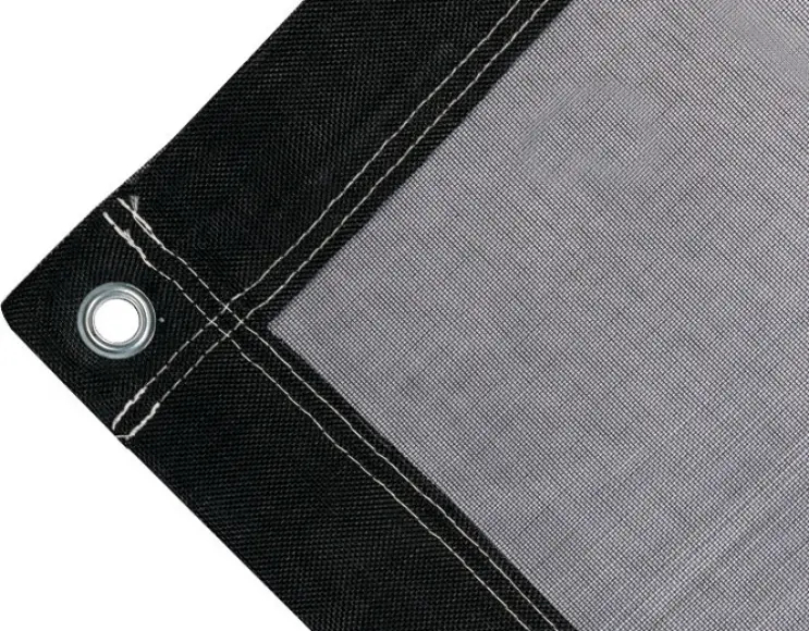 Tearproof polyethylene tarpaulin box cover, 200 gr/sq.m Black. Standard round eyelets 17mm