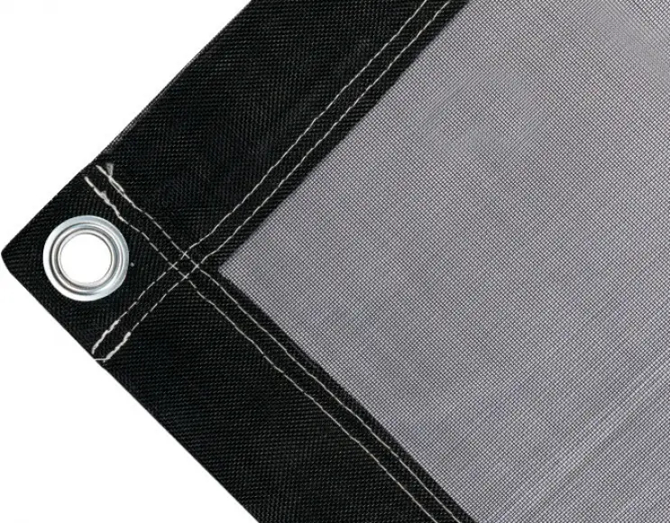 Tearproof polyethylene tarpaulin box cover, 200 gr/sq.m Black. Round eyelets 40 mm