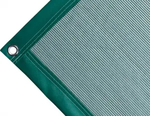Polyethylene tarpaulin box cover, 170 gr/sq.m Green. Standard round eyelets 17 mm - cod.CMBV170V-17T