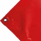 High-strength PVC tarpaulin box cover, 650g/sq.m  Waterproof. Red. Standard eyelet 17 mm - cod.CMPVCR-17T