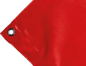 High-strength PVC tarpaulin box cover, 650g/sq.m  Waterproof. Red. Standard eyelet 17 mm - cod.CMPVCR-17T