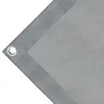 High-strength PVC tarpaulin box cover, 280g/sq.m Microperforated sheet, not waterproof.  Grey. Standard round eyelets 17 mm - cod.CMHSK-17T
