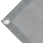 High-strength PVC tarpaulin box cover, 280g/sq.m  Microperforated sheet, not waterproof.  Grey. Eyelets 40 mm - cod.CMHSK-40T