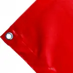 High-strength PVC tarpaulin box cover, 650g/sq.m Waterproof. Red. Round eyelets 23 mm  - cod.CMPVCR-23T