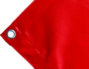 High-strength PVC tarpaulin box cover, 650g/sq.m Waterproof. Red. Round eyelets 23 mm - cod.CMPVCR-23T