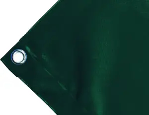 High-strength PVC tarpaulin box cover, 650g/sq.m  Waterproof. Green. Round eyelets 23 mm  - cod.CMPVCV-23T