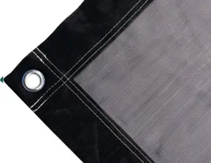 Tearproof polyethylene tarpaulin cover, 200 gr/sq.m Black. Round eyelets 23 mm  - cod.CMPH200N-23T