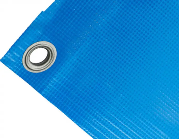 High-strength PVC tarpaulin box cover, 400g/sq.m. Waterproof. Blue. Standard 17 mm eyelets