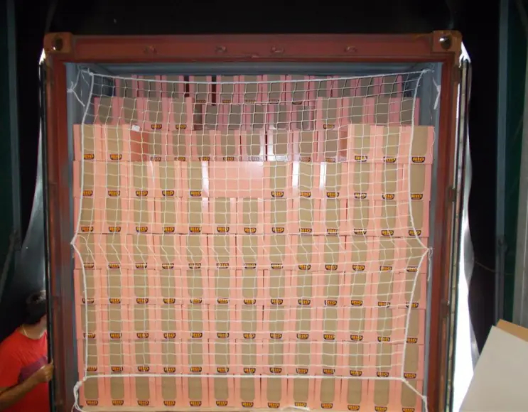 Fall protection  load container net, standard 100 mm reinforced