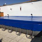 Above ground swimming pool covering tarpaulin in PVC 400 gr, with eyelets - cod.PT400