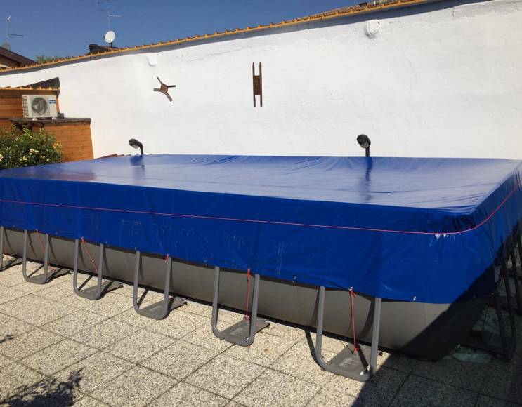 Above ground swimming pool  tarpaulin cover in PVC 400 gr, with eyelets