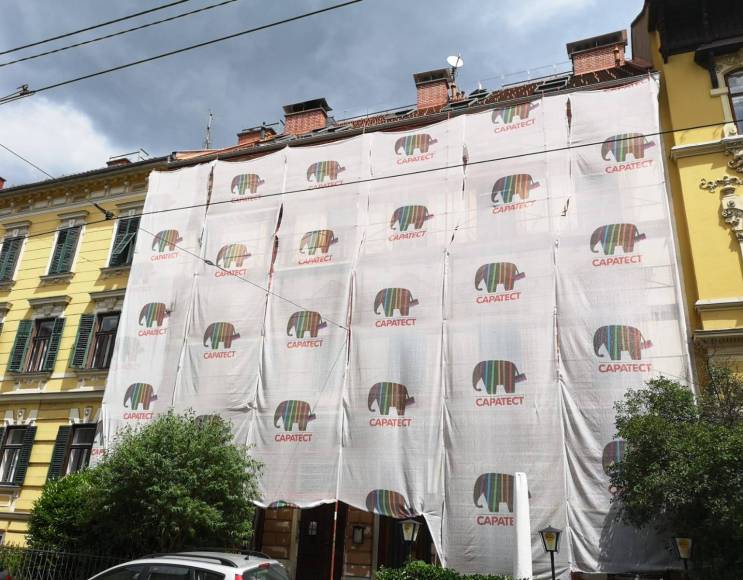 Scaffolding sheet with customized color print m 25x2