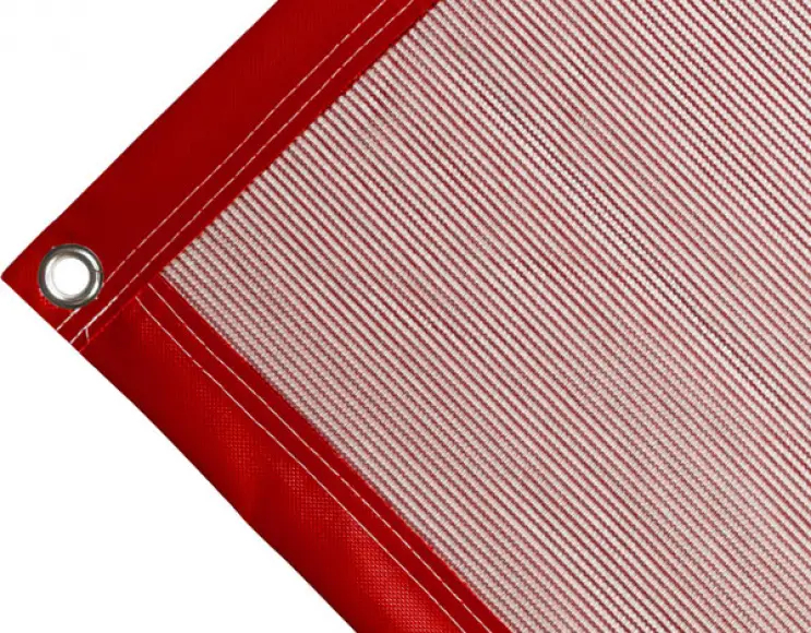 Polyethylene tarpaulin box cover, 170 gr/sq.m red. Standard round eyelets 17 mm