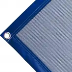 Tearproof polyethylene tarpaulin box cover, 170 gr/sq.m blue. Round eyelets 23 mm  - cod.CMBV170B-23T