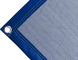 Tearproof polyethylene tarpaulin box cover, 170 gr/sq.m blue. Round eyelets 23 mm  - cod.CMBV170B-23T