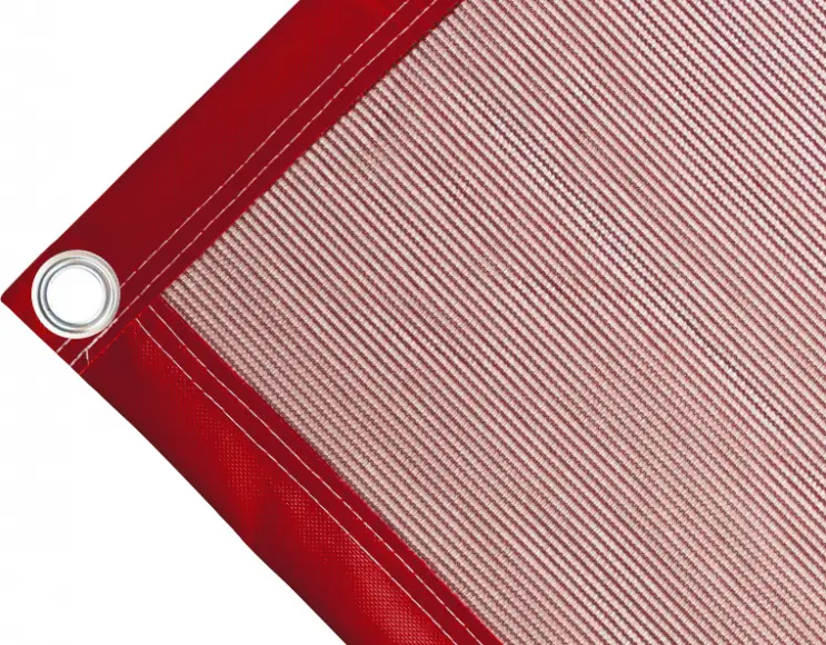 Tearproof polyethylene tarpaulin box cover, 170 gr/sq.m. red. Round eyelets 40 mm