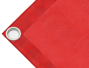 High-strength PVC tarpaulin box cover, 280g/sq.m  Microperforated sheet, not waterproof.  red. Eyelets 40 mm - cod.CMHSKR-40T